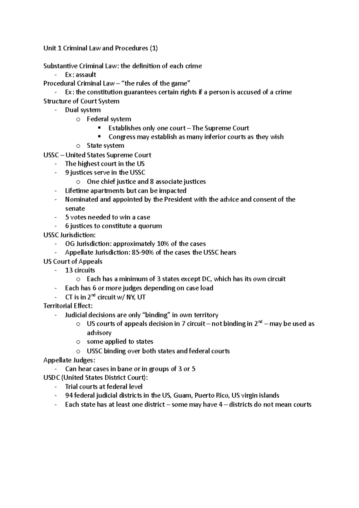 Unit 1 Criminal Law And Procedures - Studocu