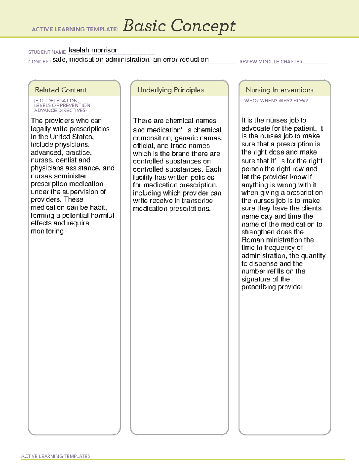 ATI Basic Concept Template (1) med surg - ACTIVE LEARNING TEMPLATES ...