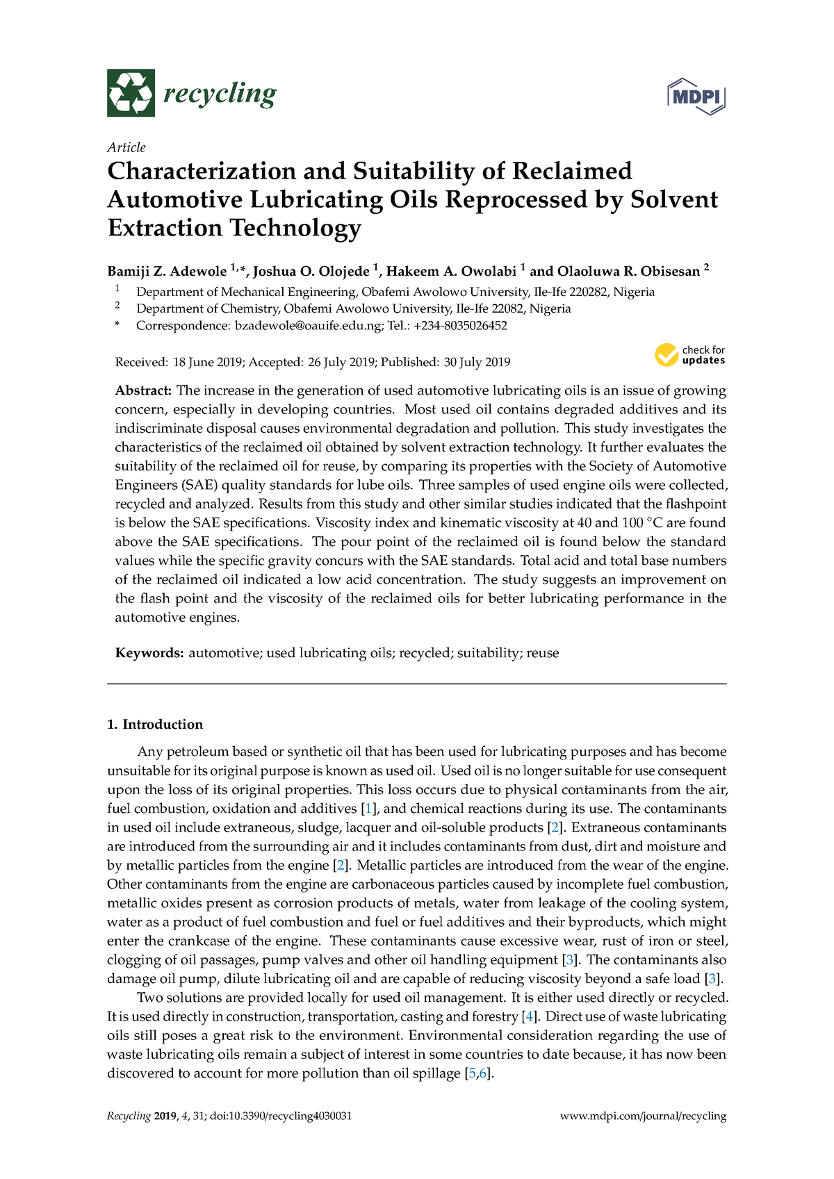 articulo cientifico - recycling Article Characterization and ...