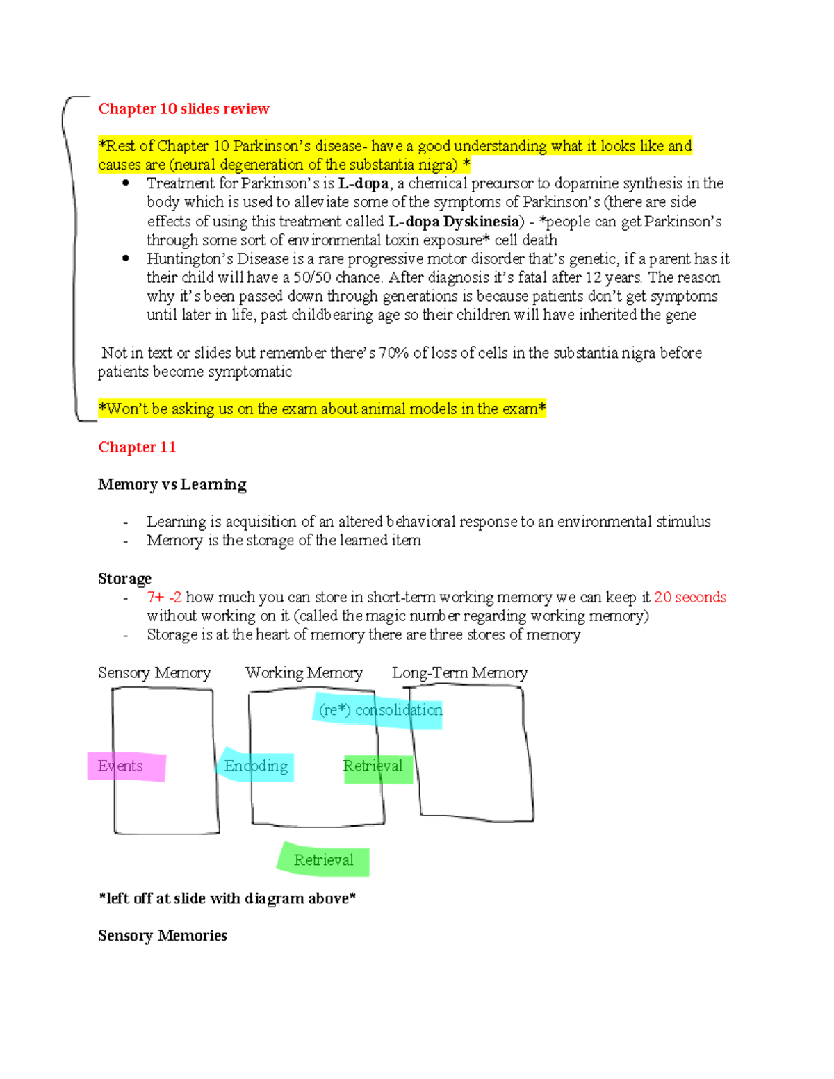 Chapter 11 Class Lecture Notes - Chapter 10 slides review Rest of ...