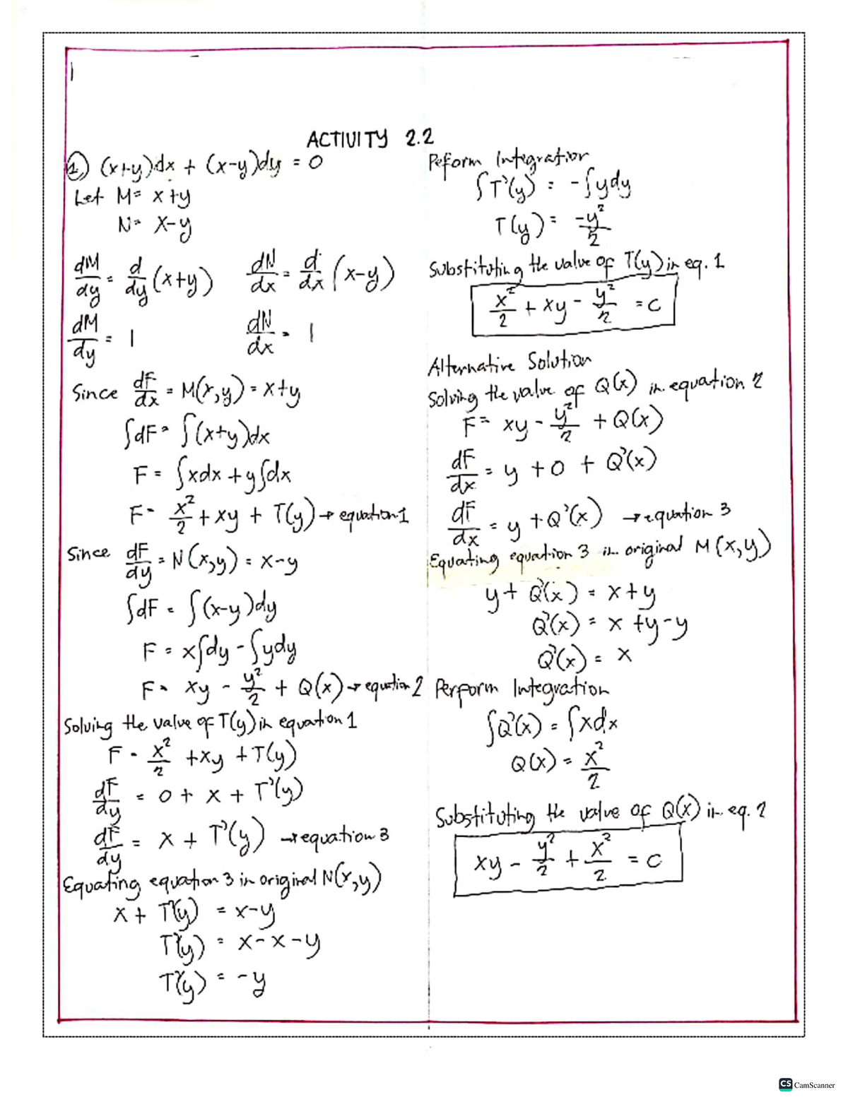 Differential Equations - Learning Activity 2 - Mechanical Engineering 