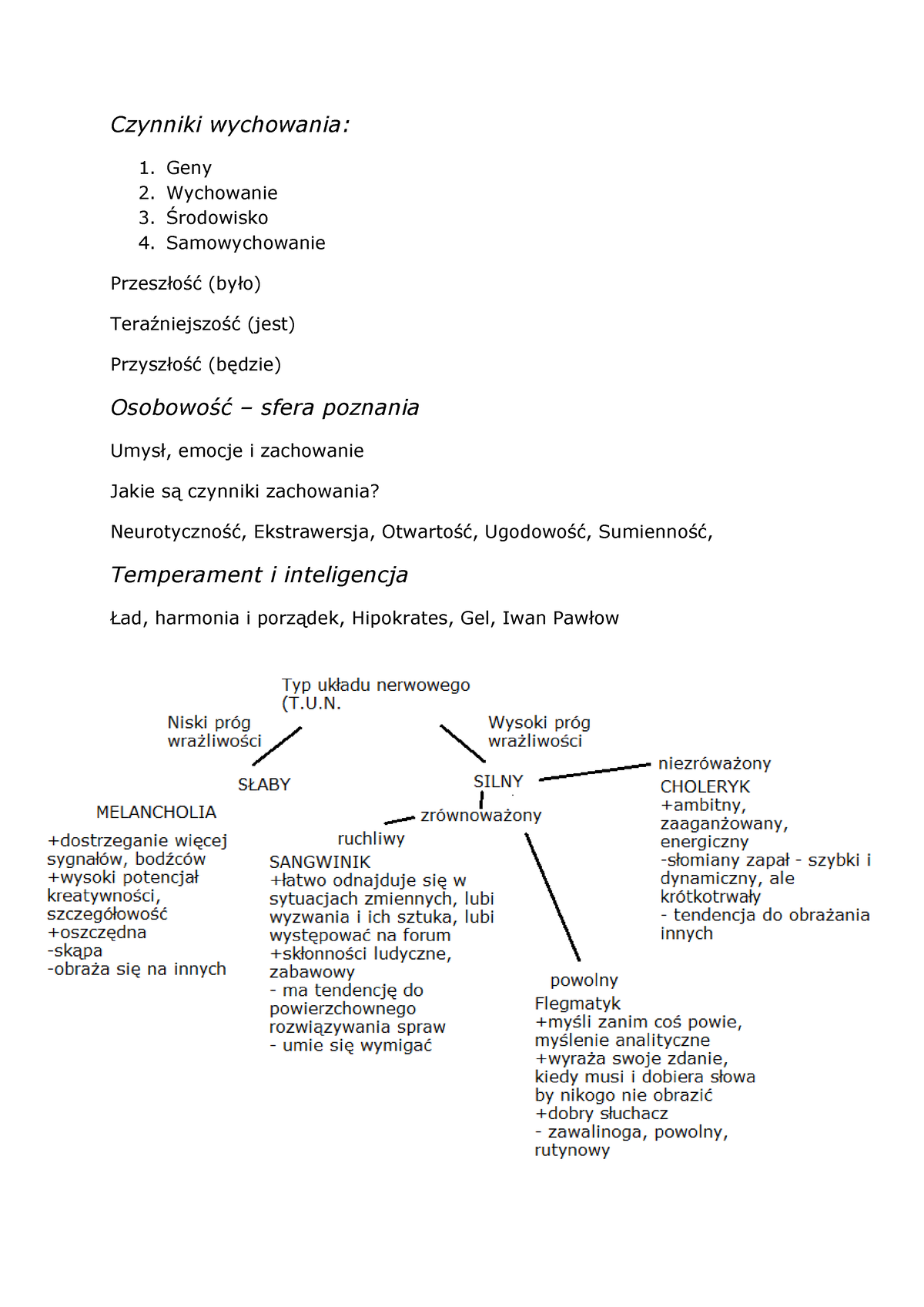 Podstawy Psychologii Ogólnej ćwiczenia Notatka Na Naukę Do Kolokwium ...