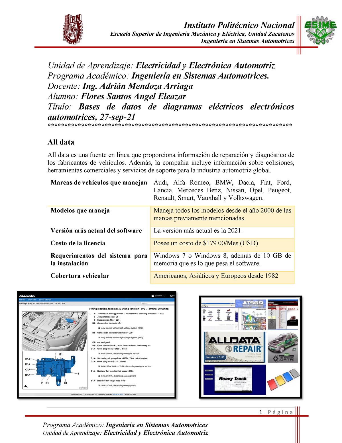 Bases DE Datos DE Diagramas Eléctricos All Data y Mitchell on Demand -  Instituto Politécnico - Studocu