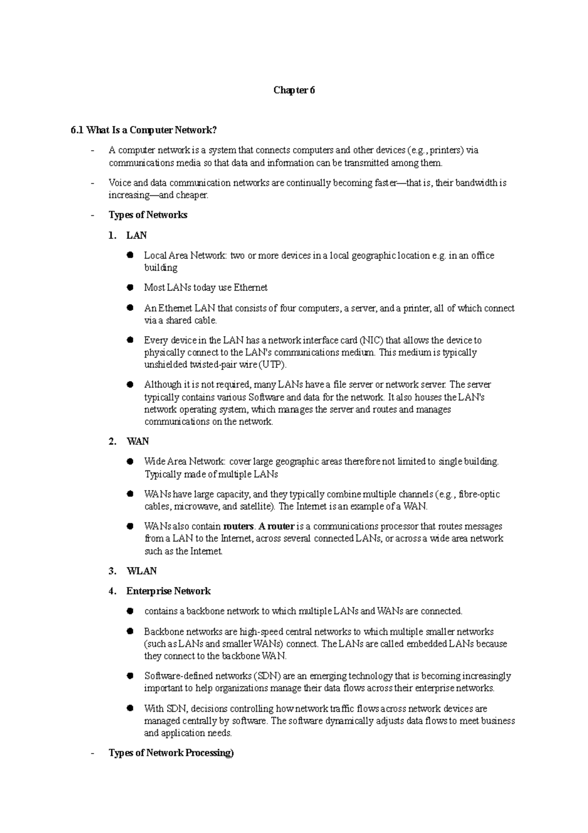 Chapter 6 - 2511 - Chapter 6 6 What Is a Computer Network? - A computer ...