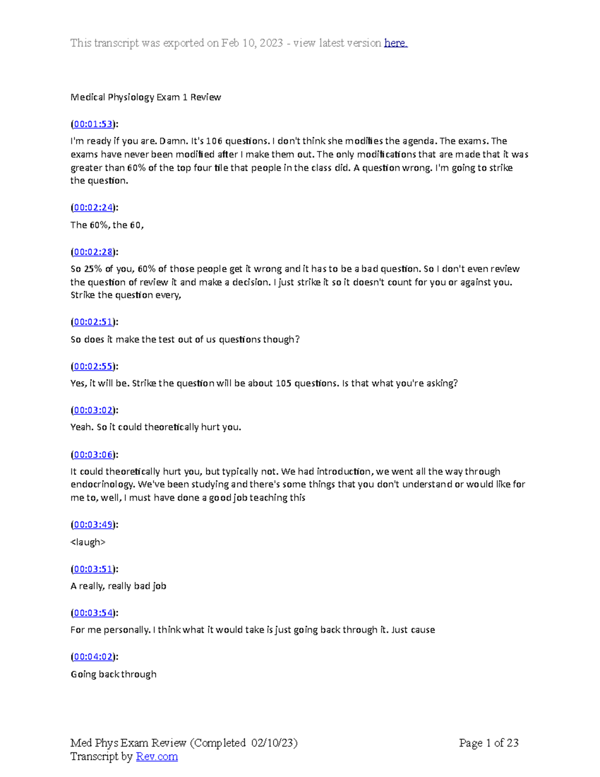 Med Phys Exam Review Medical Physiology Exam 1 Review (000153) I'm