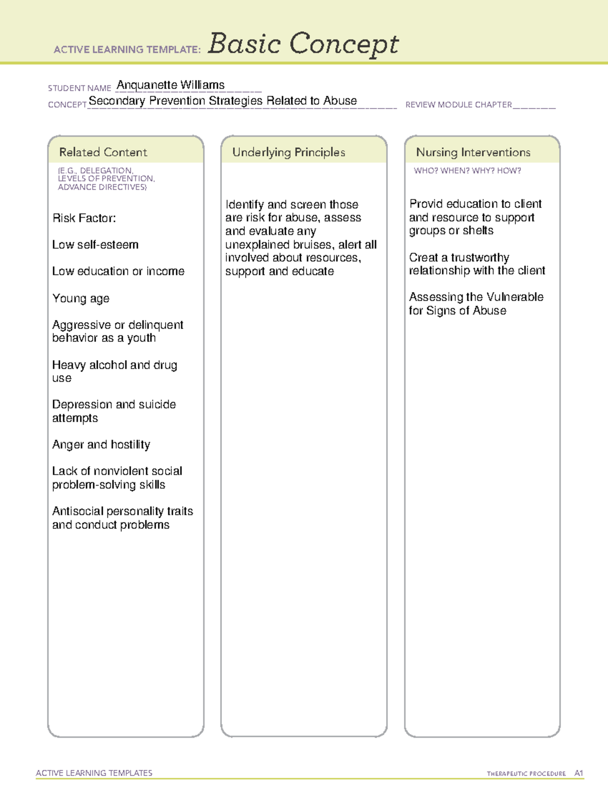 Basic Concept Ati 6 - Vsim - Active Learning Templates Therapeutic 