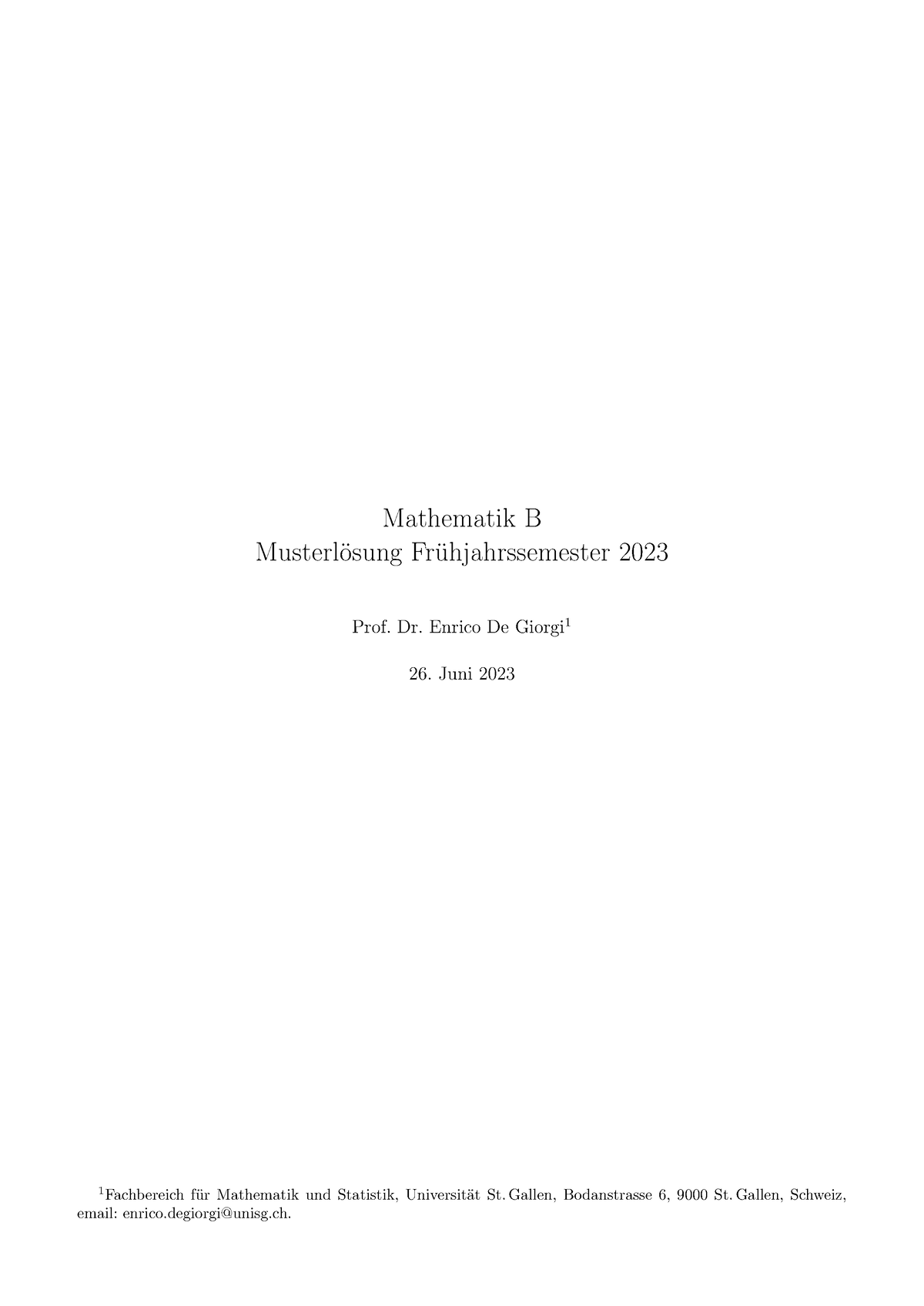 Mathe B-FS23-loesung - Mathematik B Musterlösung Frühjahrssemester 2023 ...