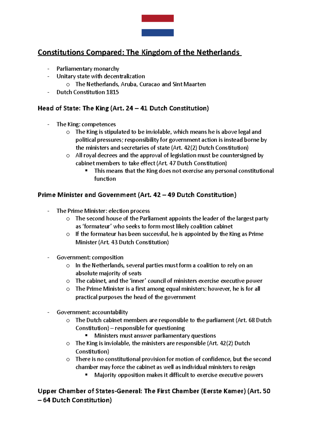 Constitutions Compared - The Netherlands - Constitutions Compared: The ...