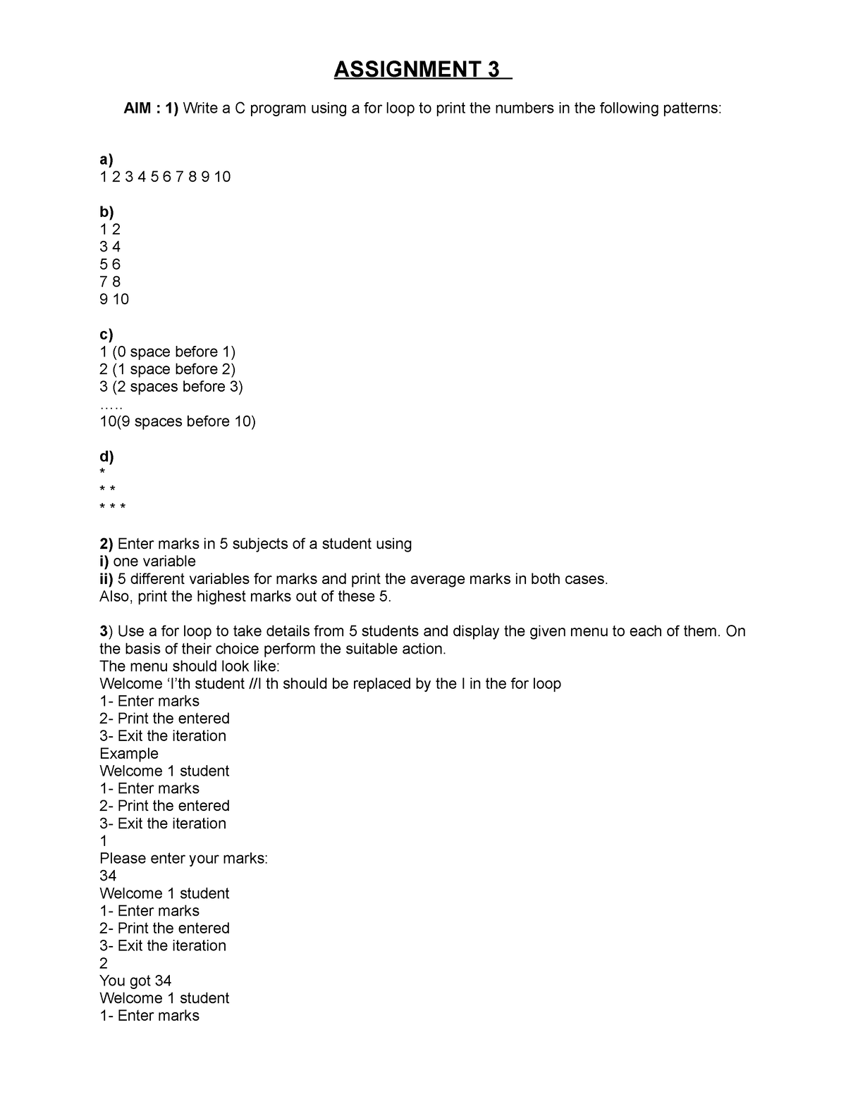 computer fundamentals assignment questions