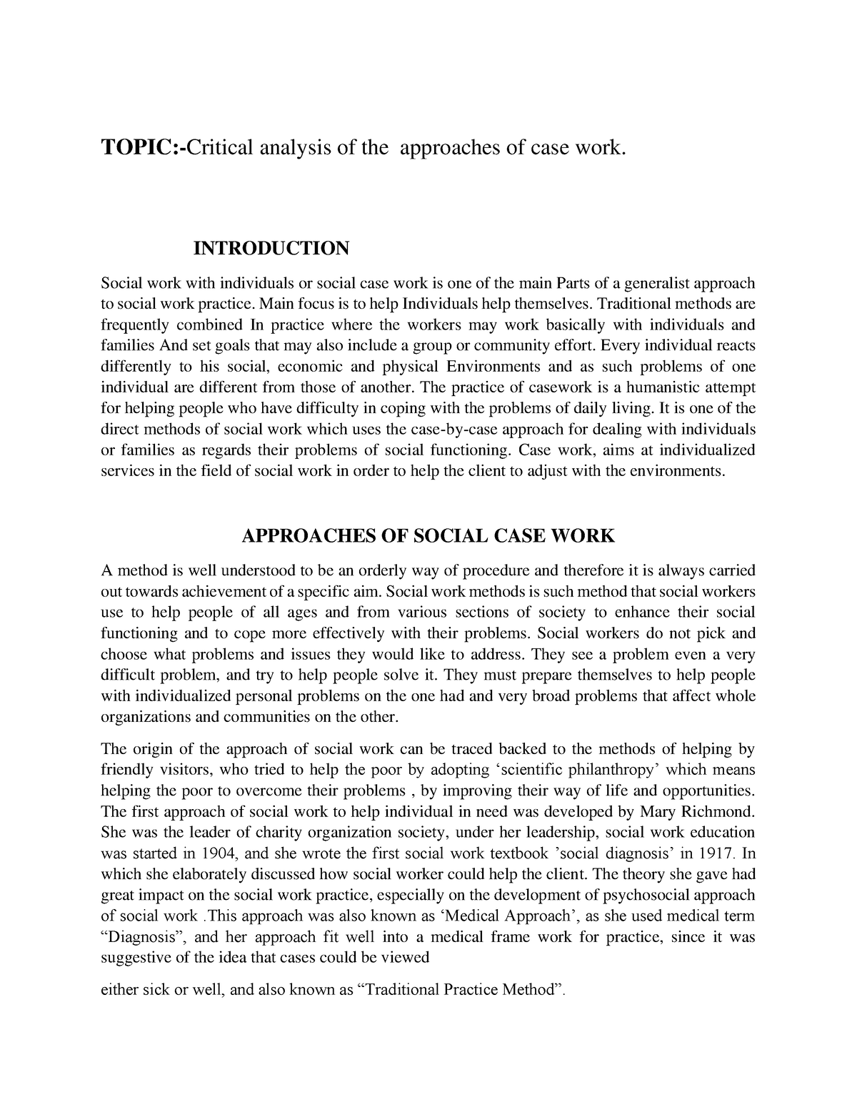 case study critical analysis social work