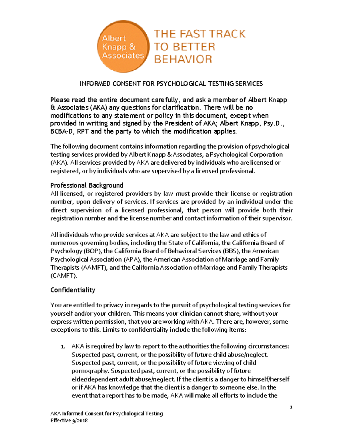 820 Informed Conset for Pyschological Testing-2020s - 1 AKA Informed ...