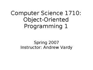 Object - Orient Prgrm I - Lecture notes - Chapter 7 - Chapter 7: Arrays ...