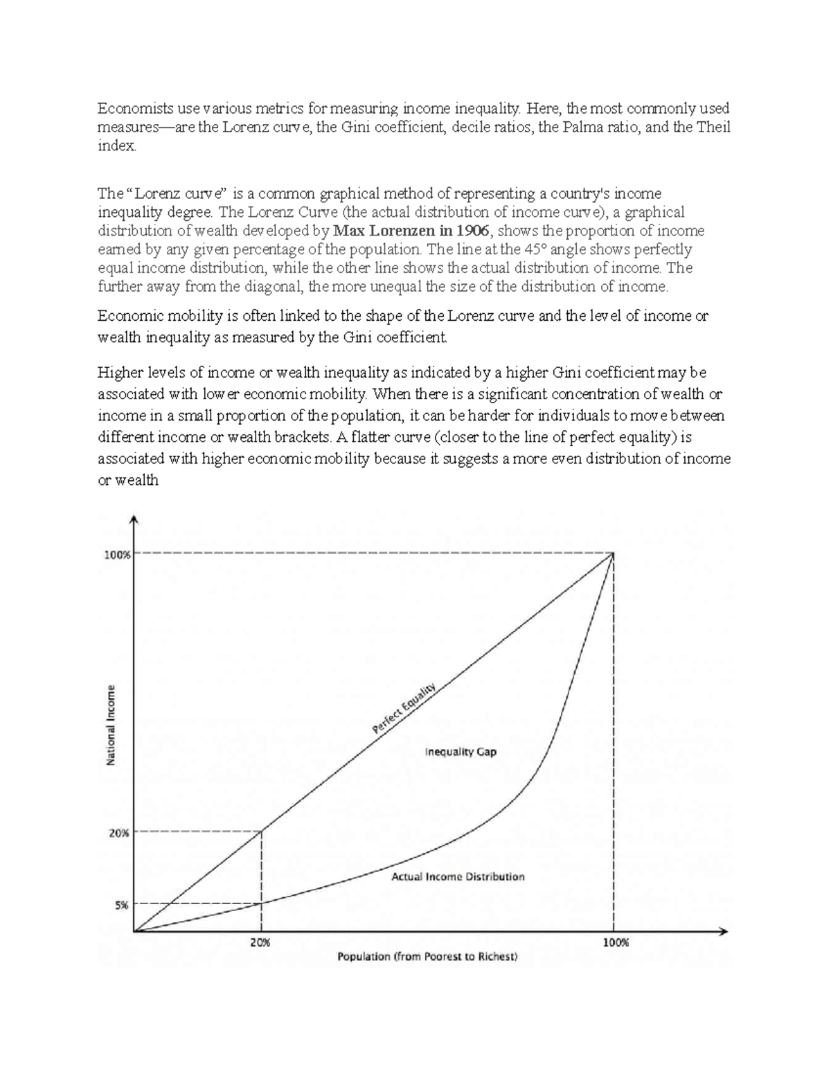 Economists use various metrics for measuring income inequality - Here ...