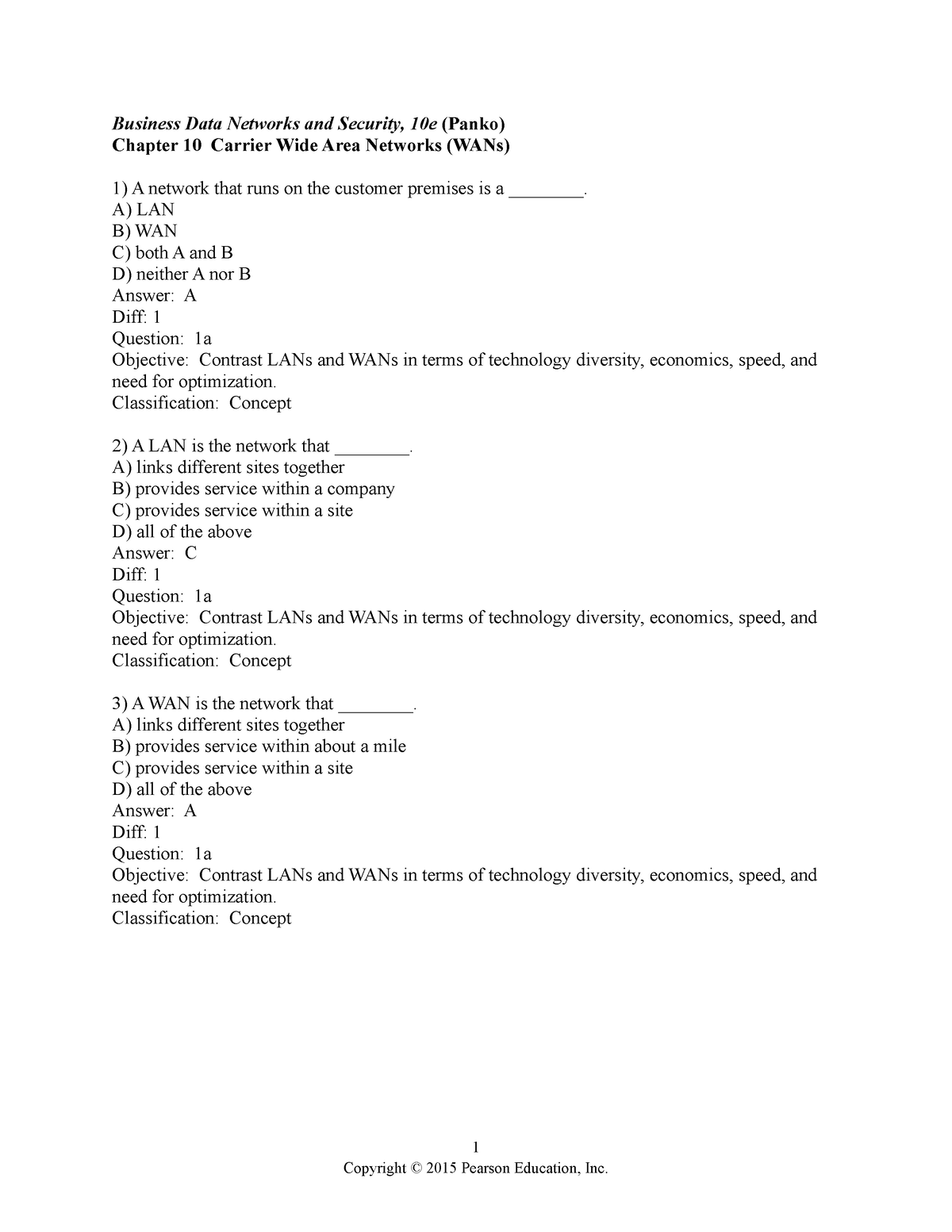 Chapter 10 - TESTBANK - Business Data Networks And Security, 10e (Panko ...