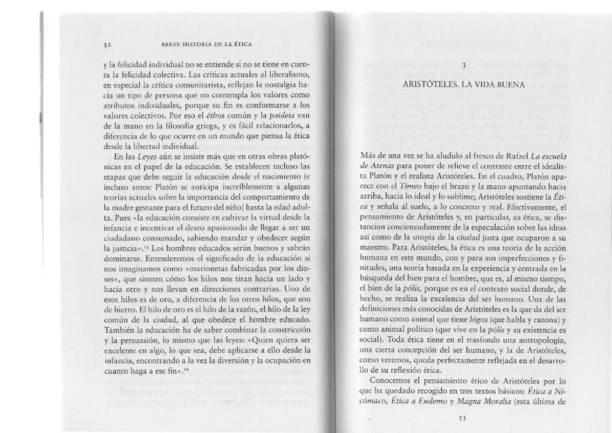 Camps Victoria - Breve Historia De La Etica - 52 BREVE HISTORIA DE LA