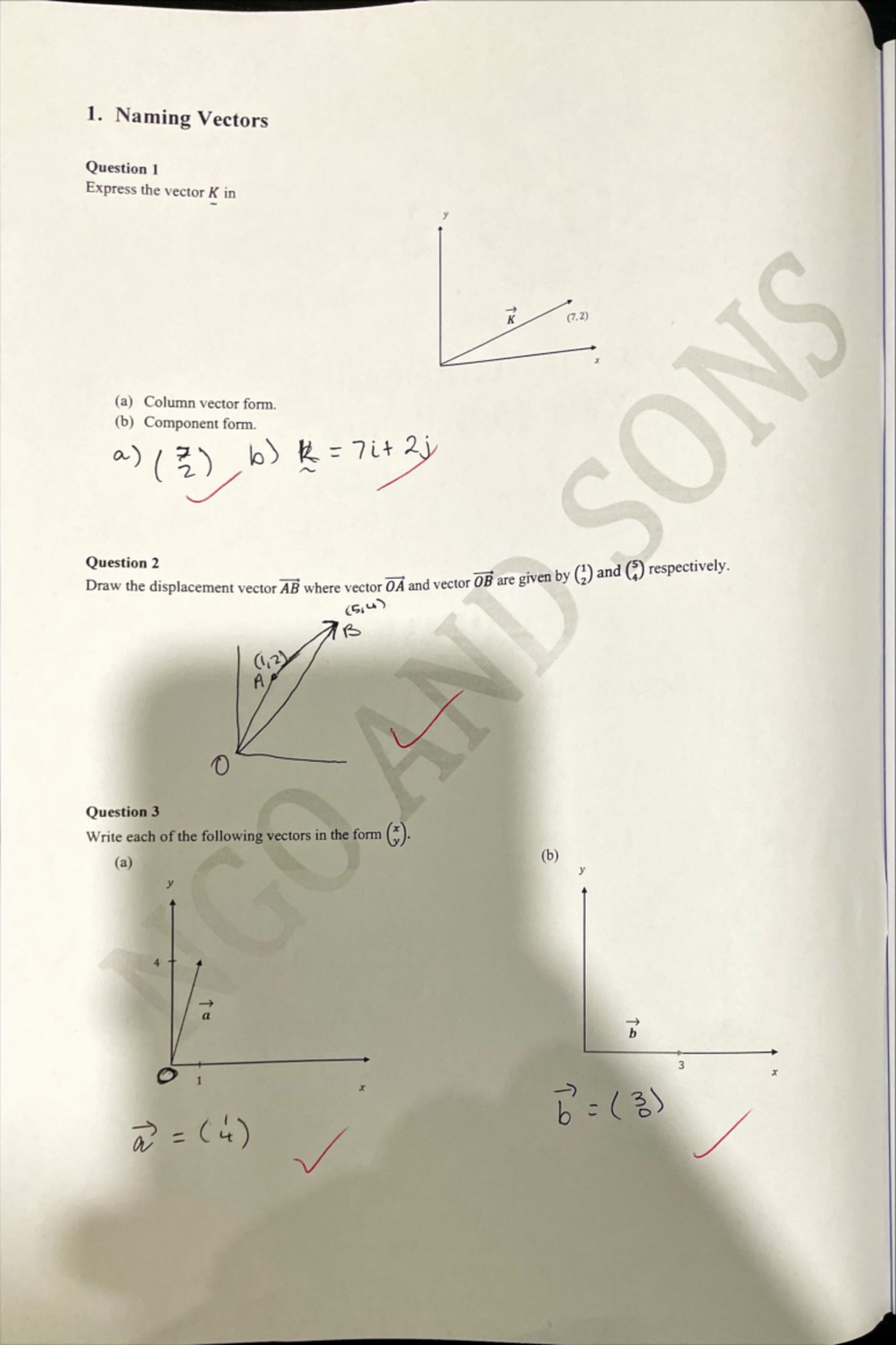 Vectors set 1 2 3 - 1. Naming Vectors Question 1 Express the vector K ...