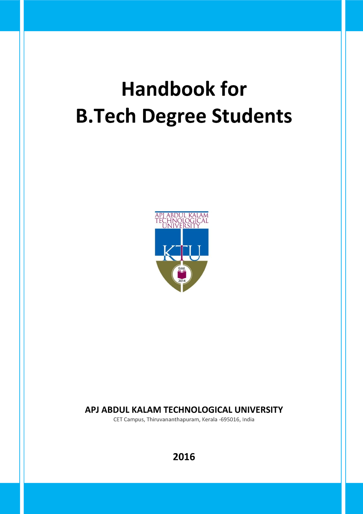 Students Handbook 1 - Handbook For B Degree Students APJ ABDUL KALAM ...