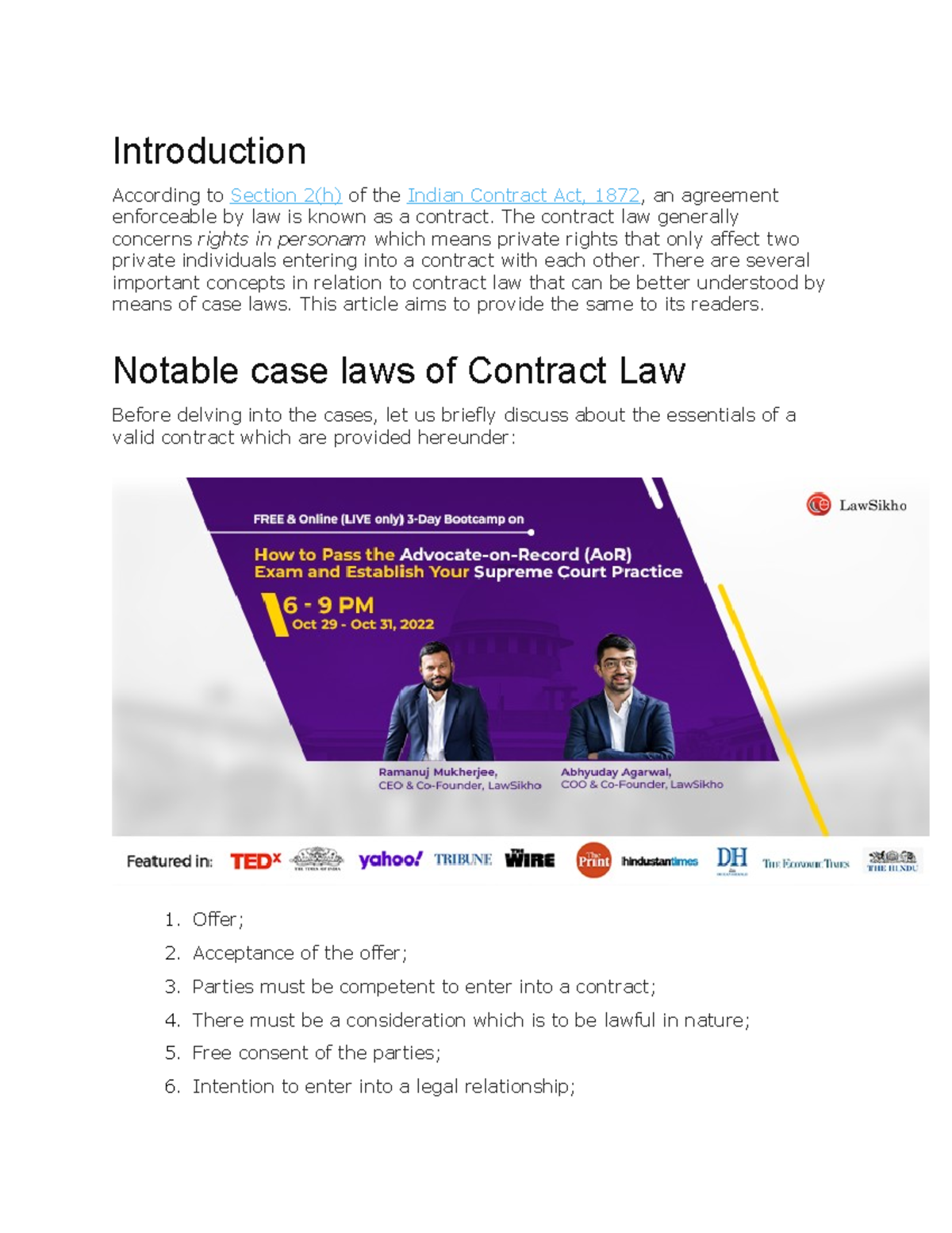 CASE LAWS case laws to use in assignments Introduction According to