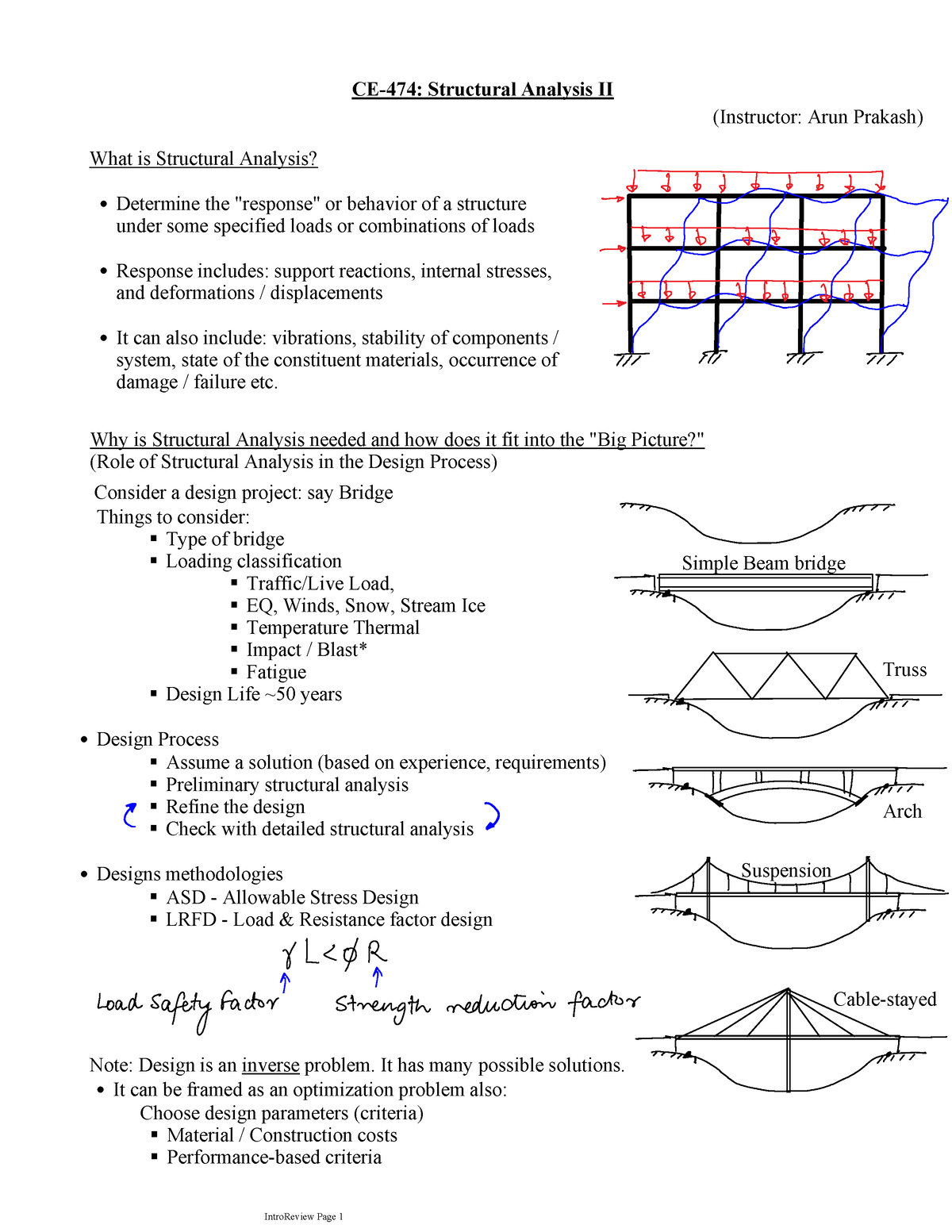 CE474-Ch1-Intro Review - (Instructor: Arun Prakash) Determine The - Studocu