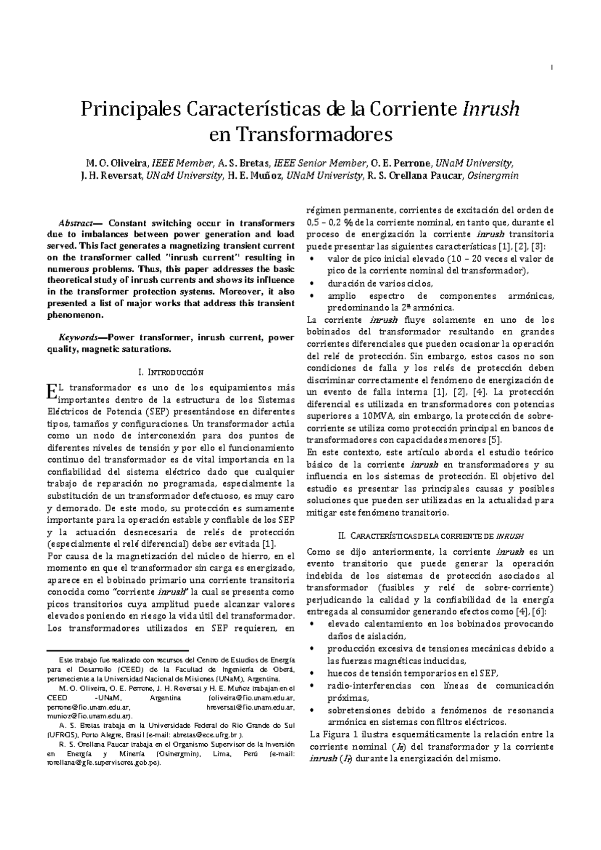 Corriente Inrush en Transformadores - Abstract— Constant switching ...