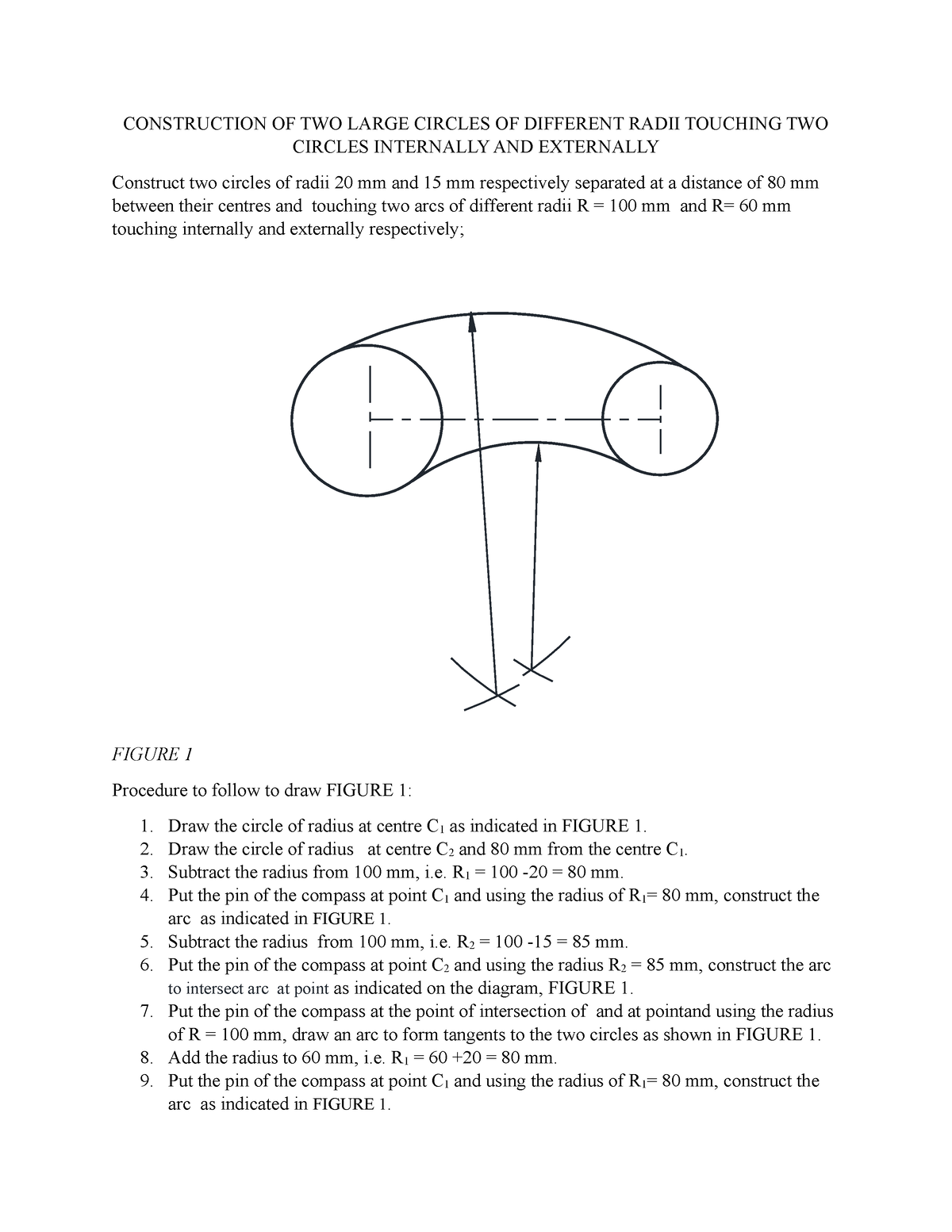 Construction Of Circles 3 - CONSTRUCTION OF TWO LARGE CIRCLES OF ...