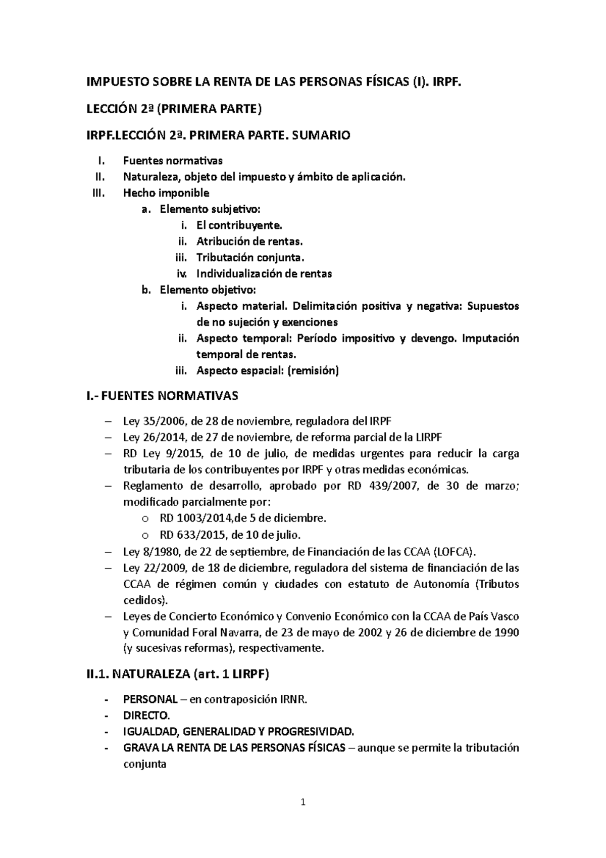 Tributario II - Tema 1 (Parte 1) - IMPUESTO SOBRE LA RENTA DE LAS ...
