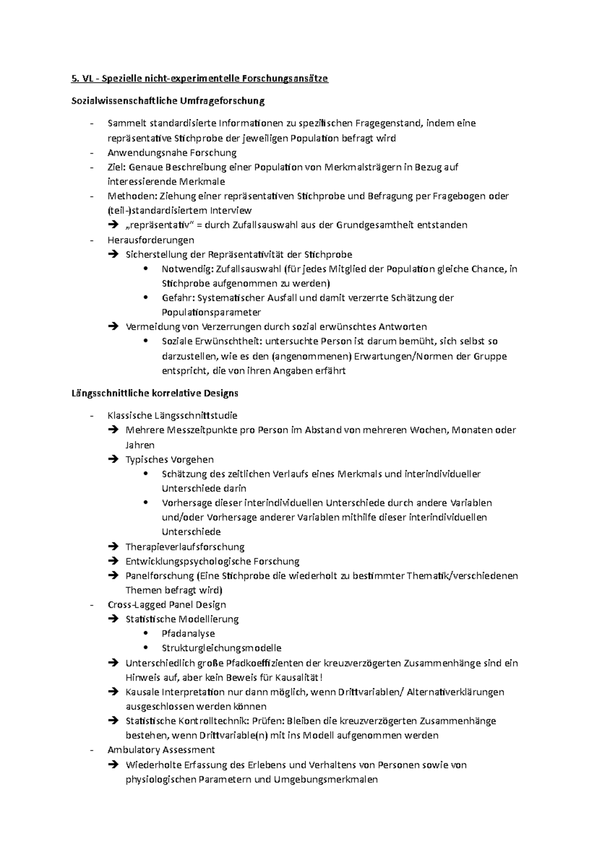 Nicht-experimentelle Forschungsansätze - VL - Spezielle nicht ...