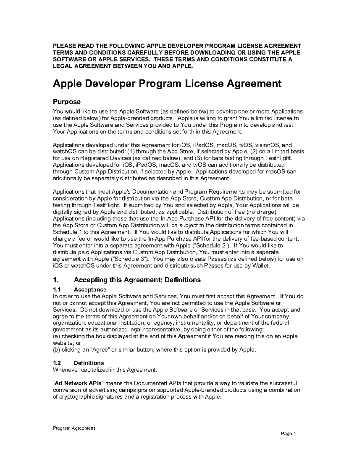 34242342 - 3r2r2 - Program Agreement PLEASE READ THE FOLLOWING APPLE ...