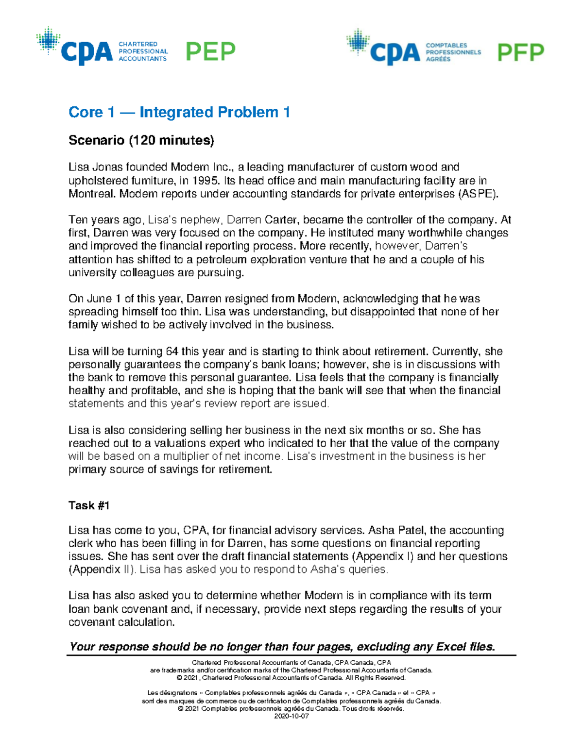 IP 1 Problem Problem Problem Problem Problem - Chartered Professional ...