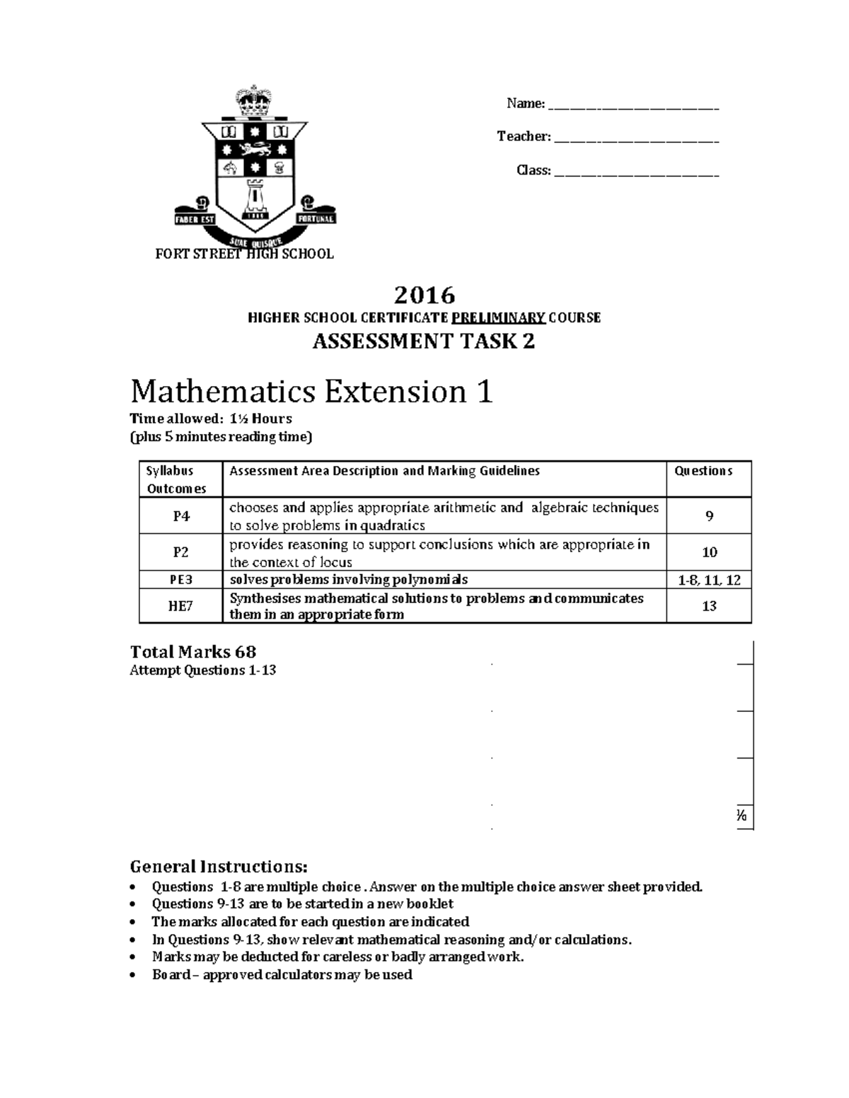 Courses maths 3u 1533442481 2016 Mathematics Extension 1 Trial Paper