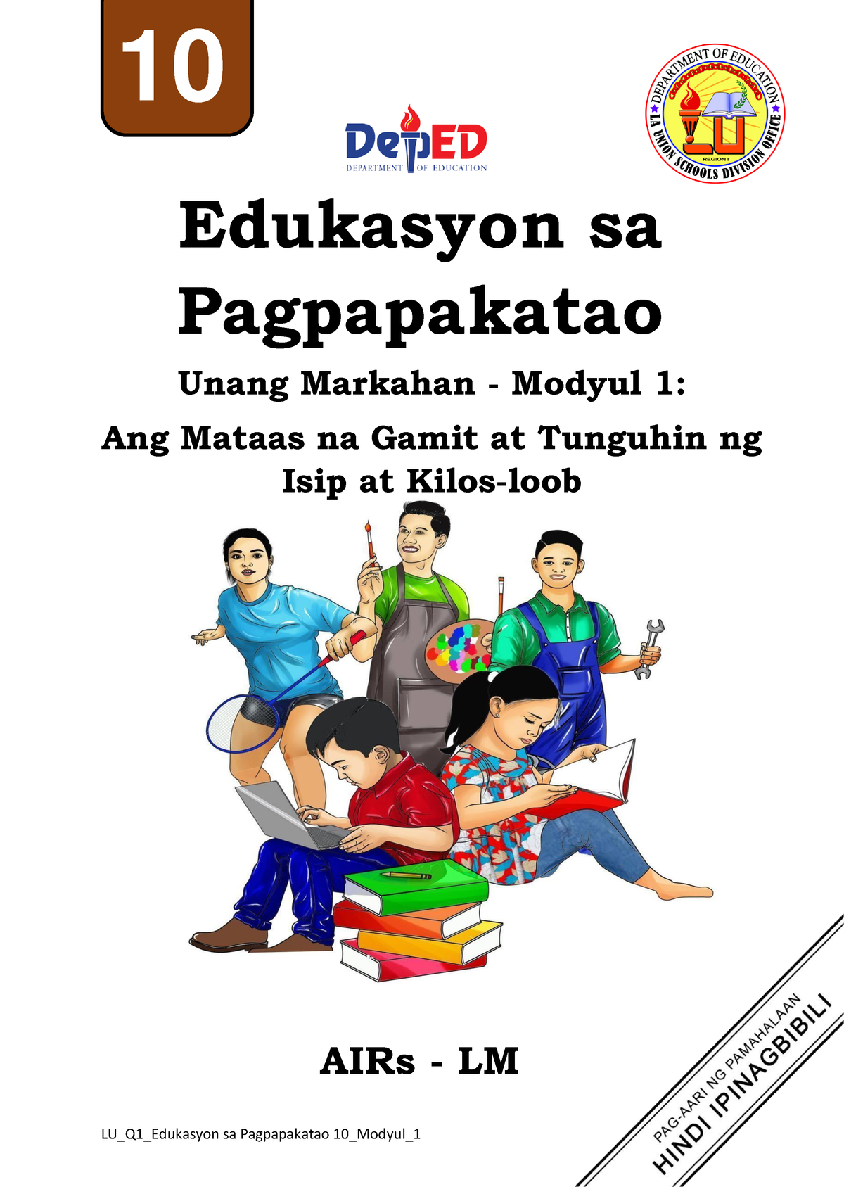 ESP 10 Unang- Markahan Modyul 1 - 10 0 Edukasyon Sa Pagpapakatao Unang ...