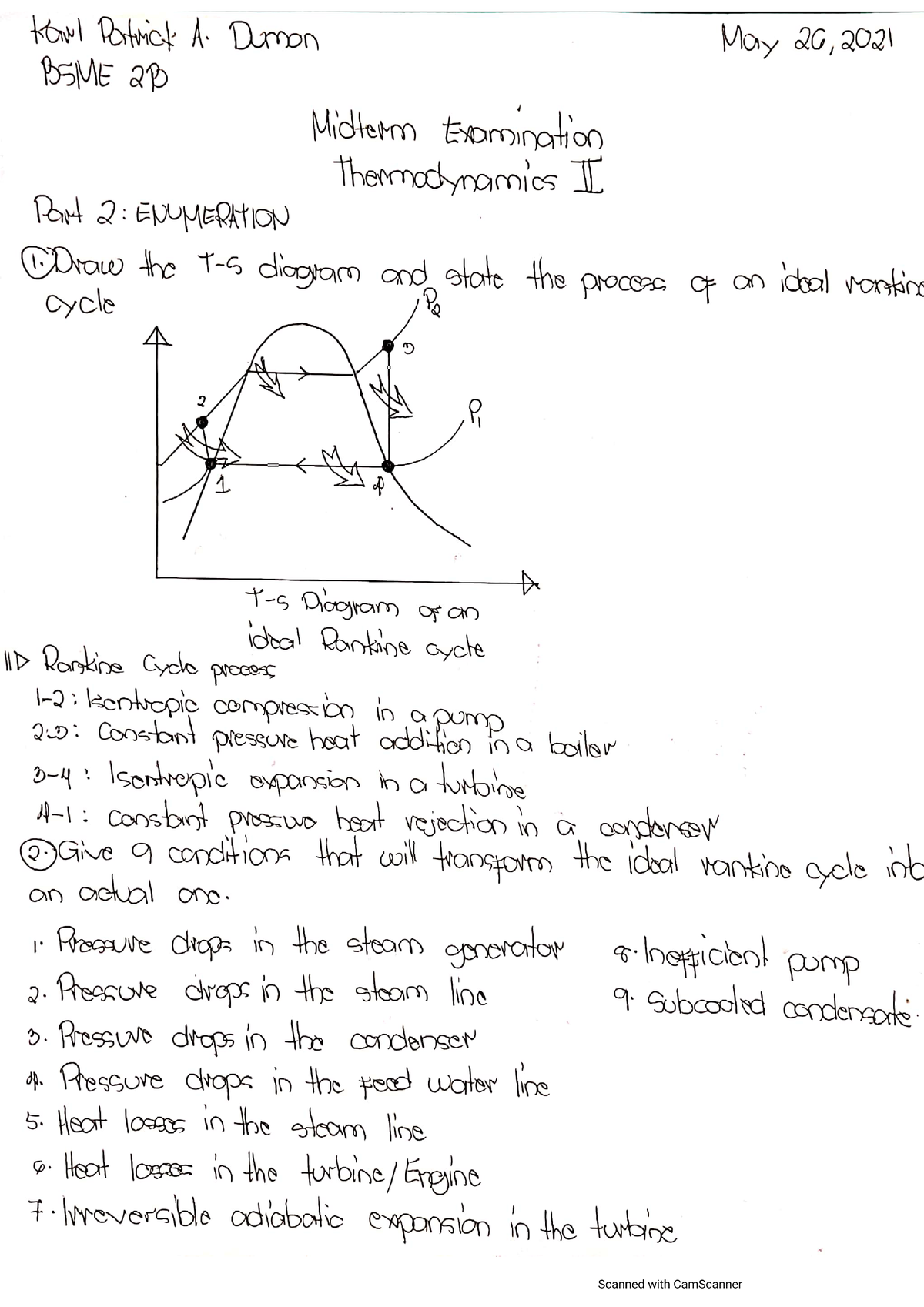 BSME-2B Thermodynamics 2 Midterms - Mechanical Engineering - Studocu