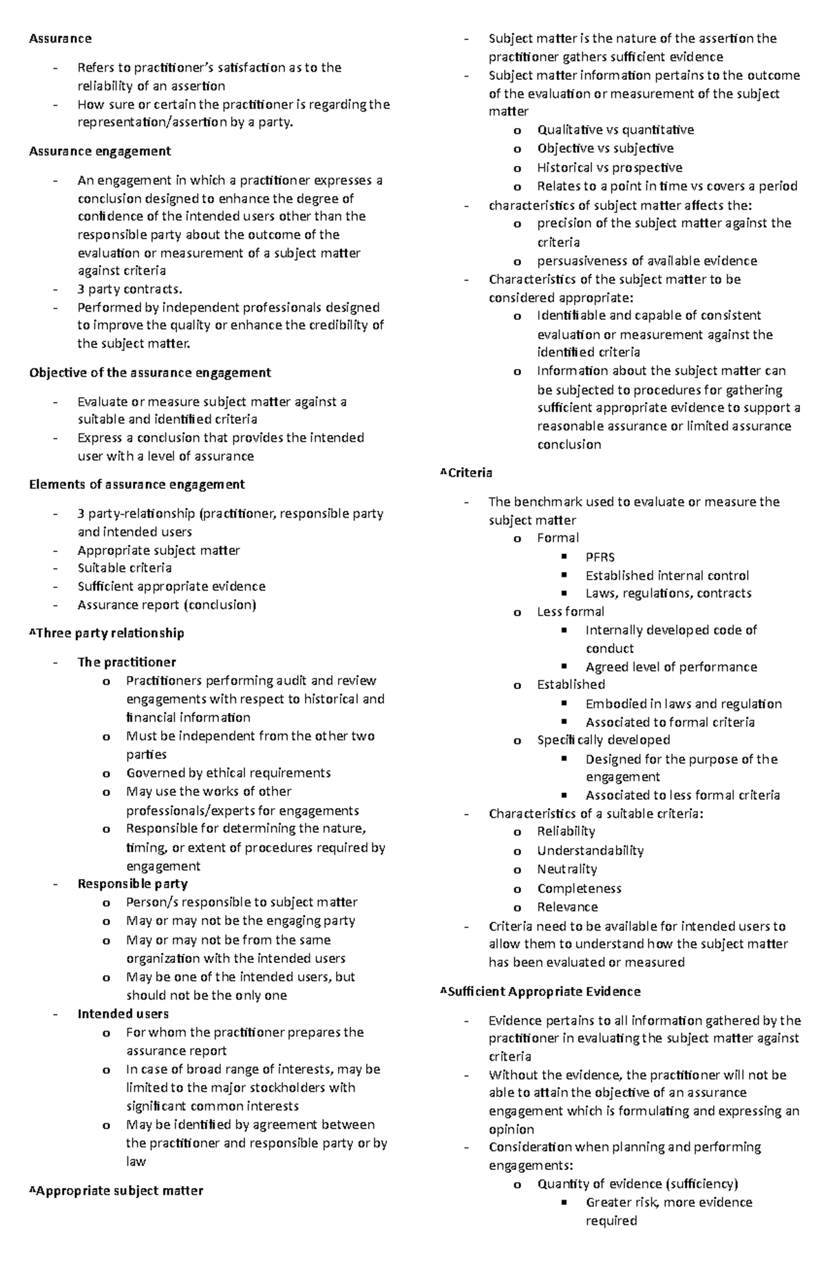 Fundamental Principles OF Assurance Services - Assurance Refers To ...