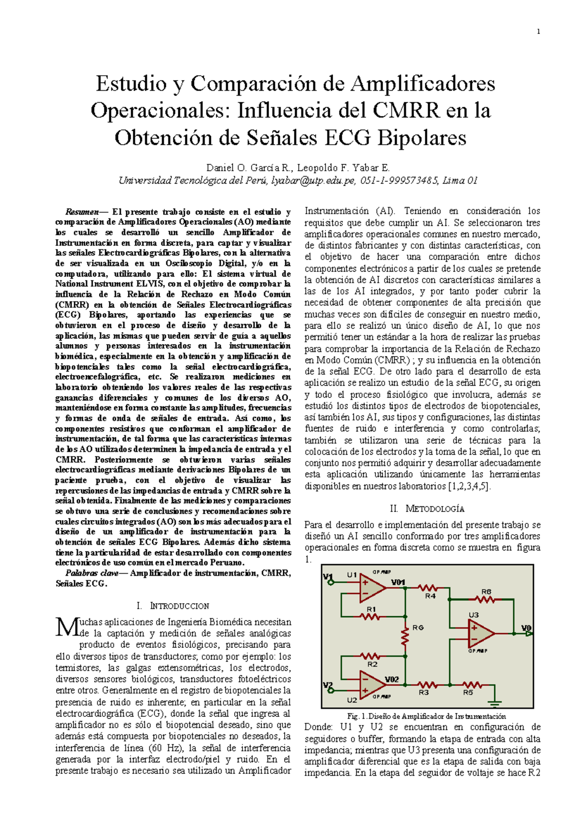 ECG Completo - Estudio y Comparación de Amplificadores Operacionales ...