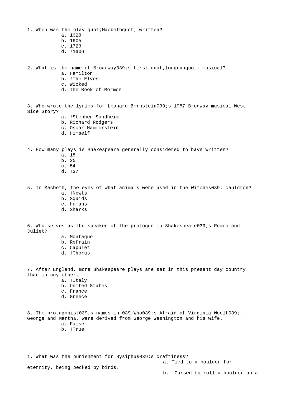 MATH173-Midterm-10 - MNDMNDN - When Was The Play Quot;Macbethquot ...