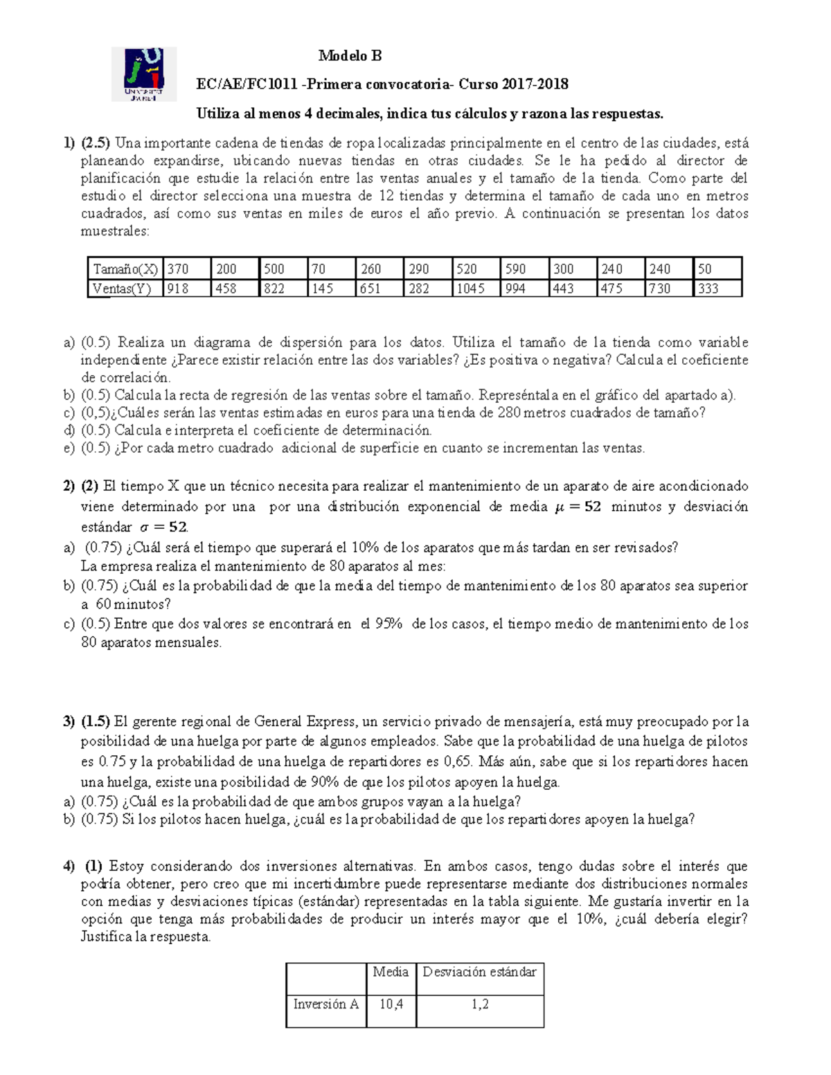 Examen, Preguntas Y Respuestas - Modelo B EC/AE/FC1011 -Primera ...