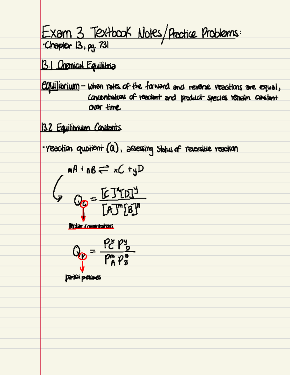 Exam 3 Study-textbook notes, equilibrium - Exam 3 Textbook Notes ...