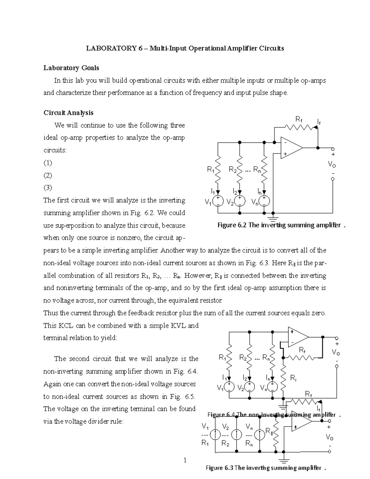 Lab 06 Dual in op amp 2022 LABORATORY 6 MultiInput Operational