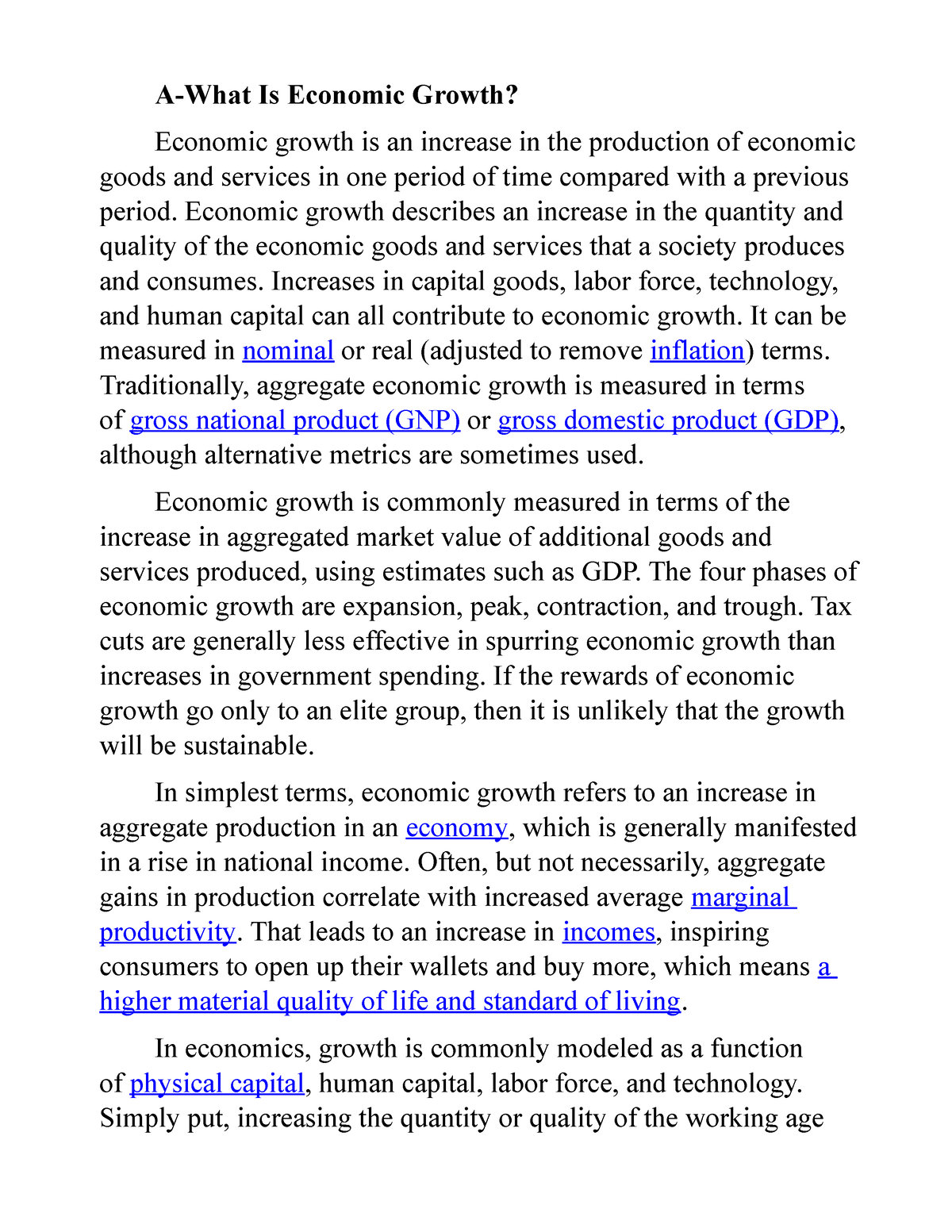 economic growth essay conclusion