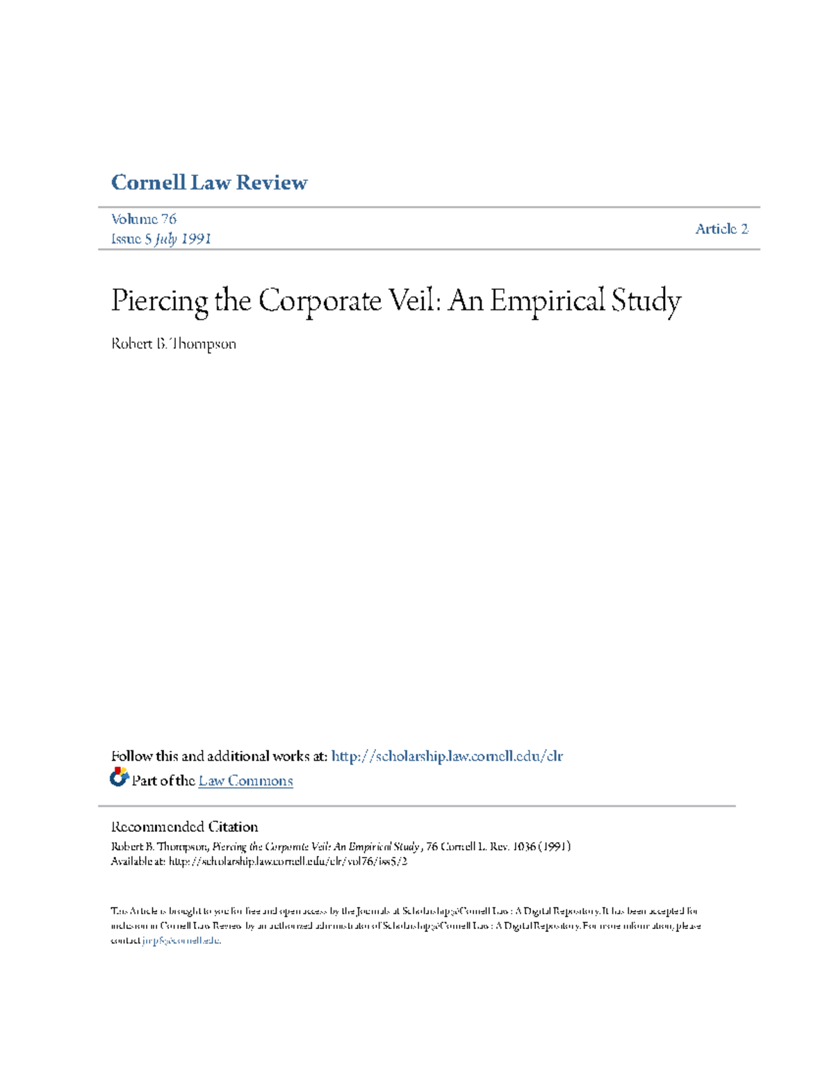 piercing-the-corporate-veil-an-empirical-study-thompson-follow-this