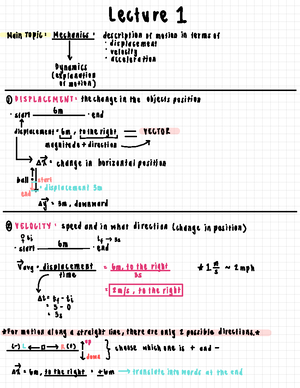 Lecture Sheet 1 - PHYSICS 180A: Fundamentals oF Physics Spring 2020 ...