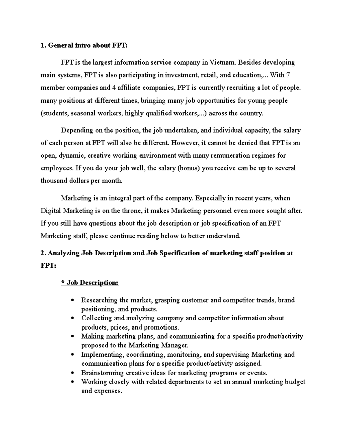Hrm-nhóm-1 - job description and job specification - General intro ...