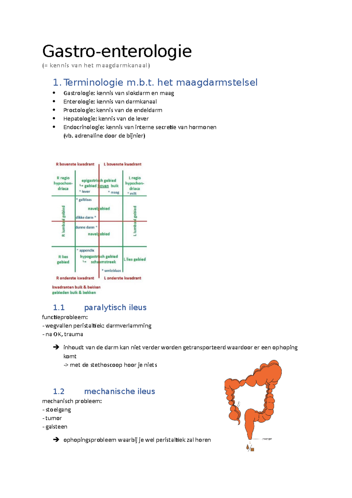 Samenvatting Gastro - Gastro-enterologie (= Kennis Van Het ...