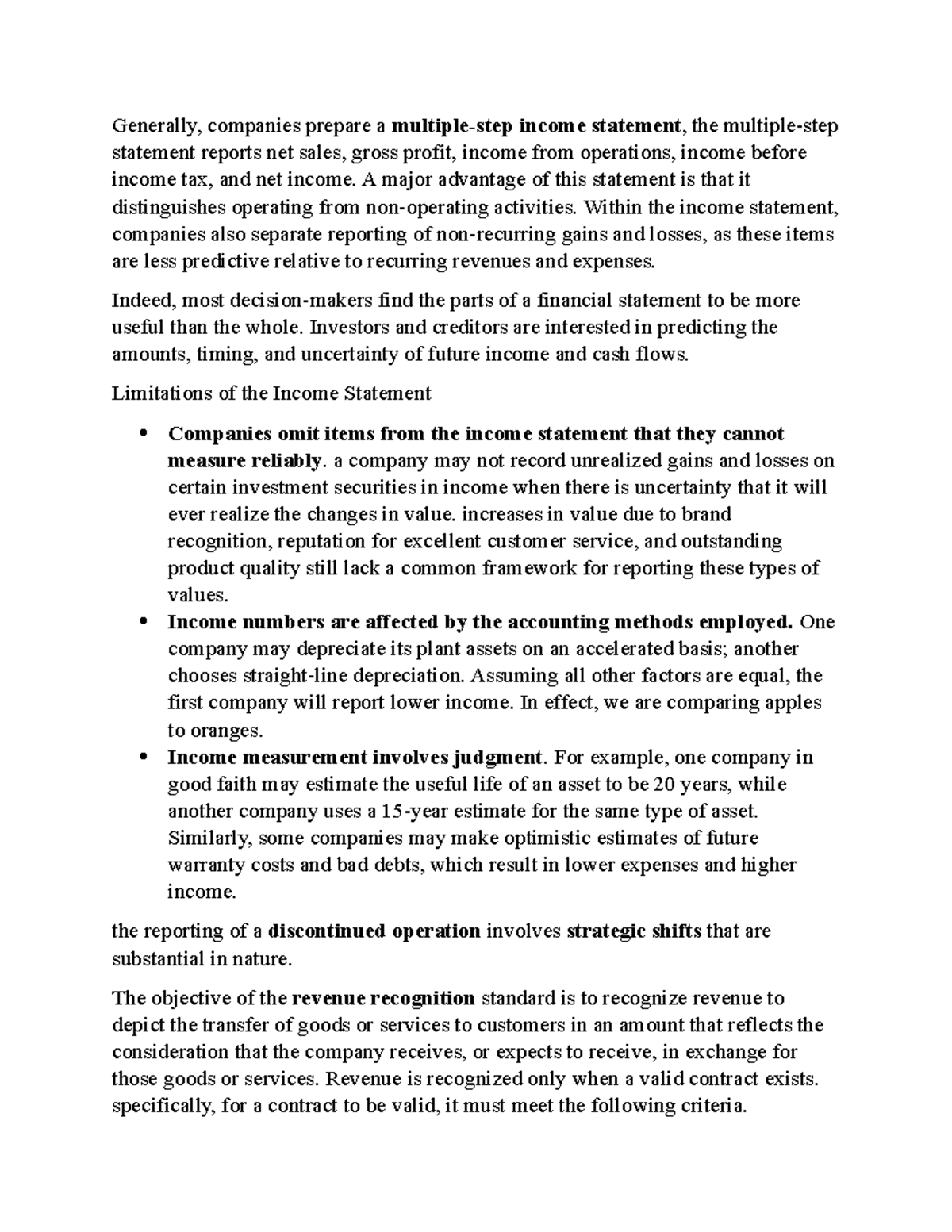 ACC 317 - Lecture Notes - Generally, companies prepare a multiple-step ...