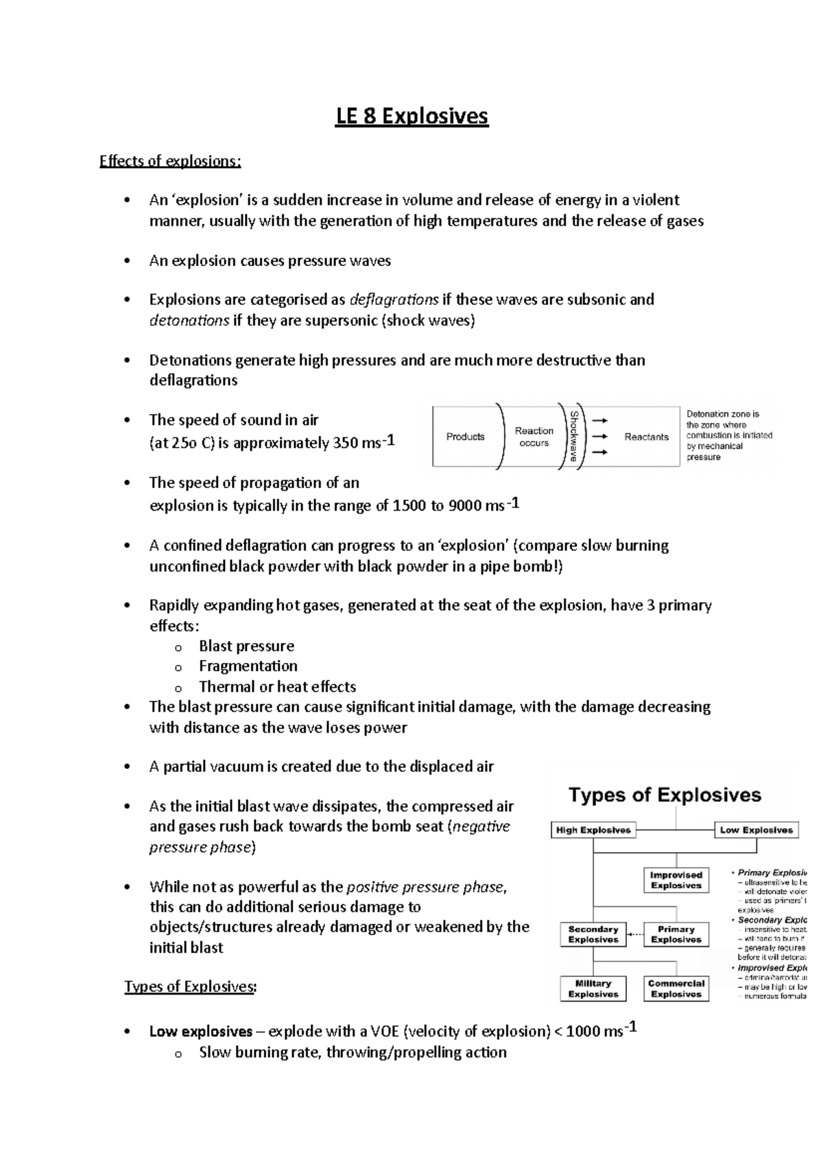 LE-8-Explosives - Lecture notes 8 - LE 8 Explosives Effects of ...