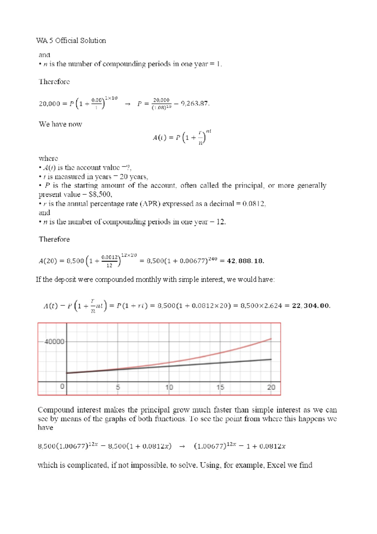 WA 5 Official Solution - written assignment week 5 - MATH 1201 - WA 5 ...