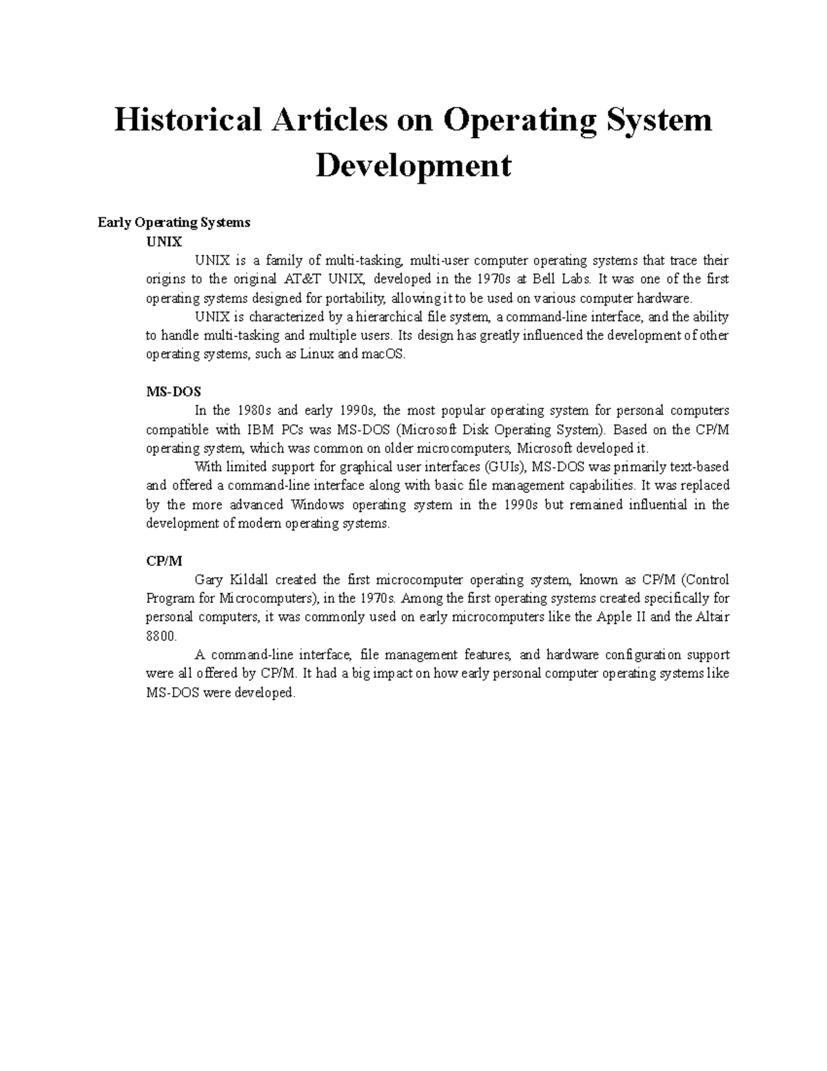 History of Operating System - Historical Articles on Operating System ...