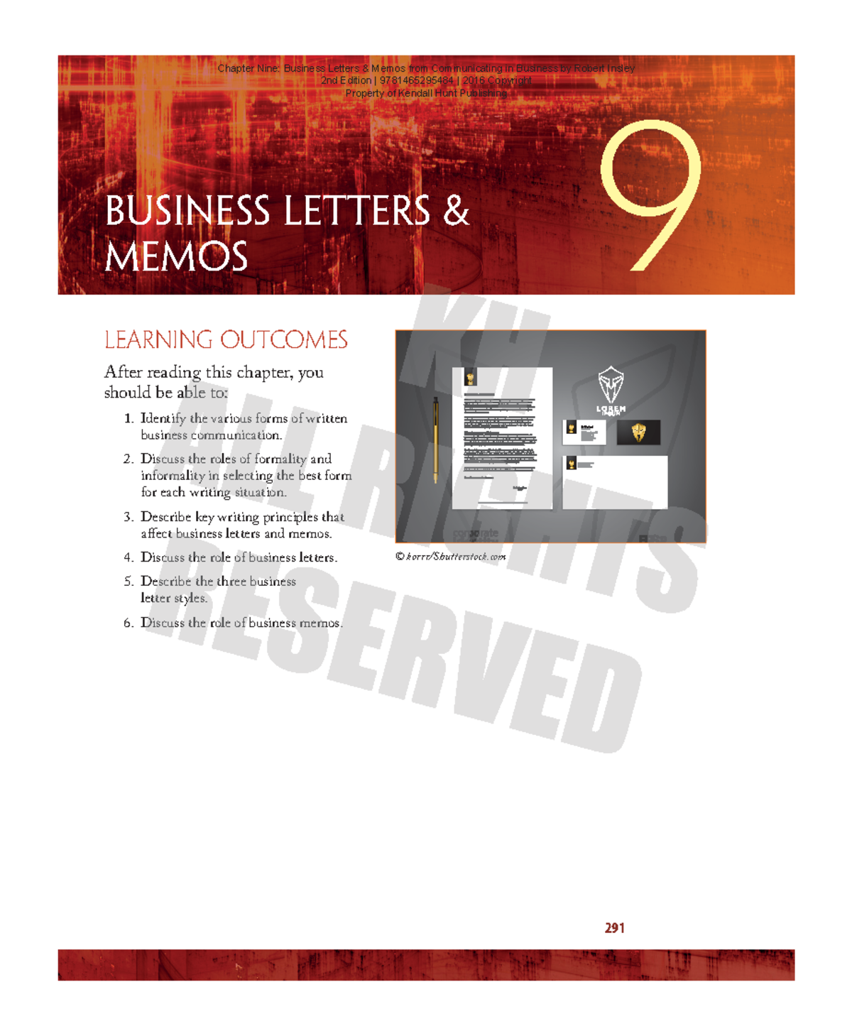 Business letters and Memos - 291 Learning Outcomes After reading this ...