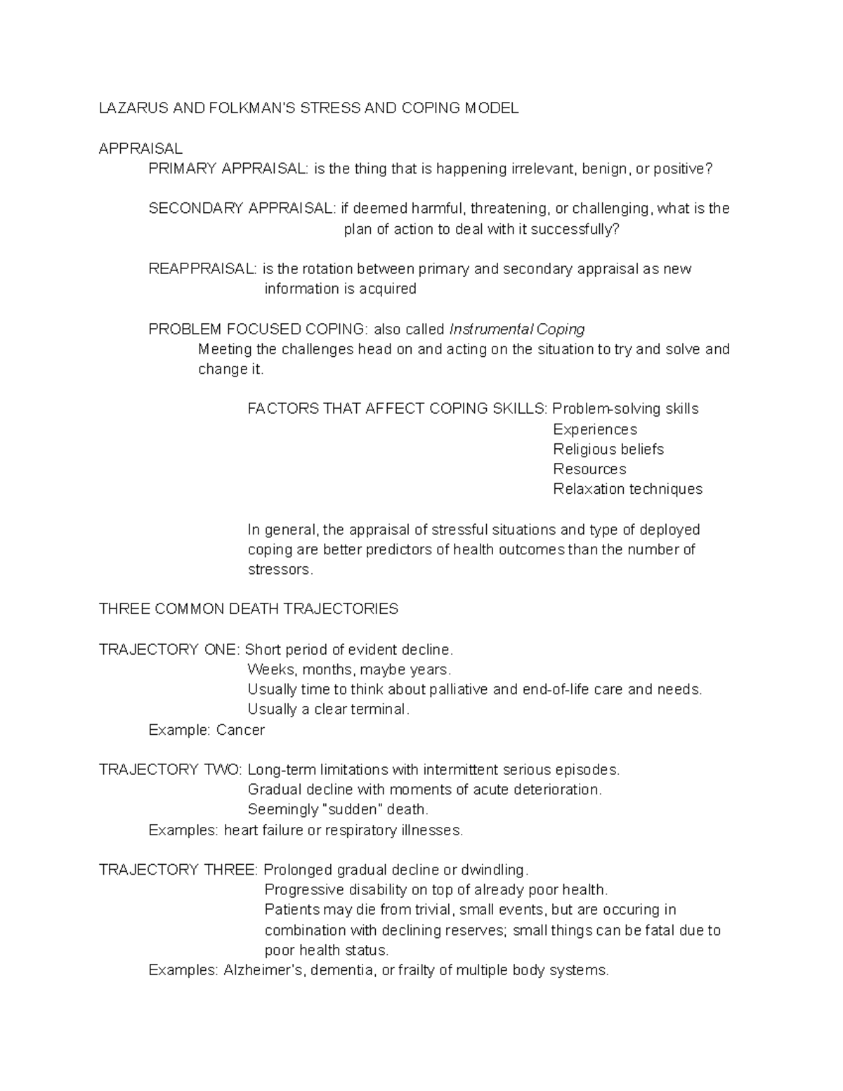 Death and Dying Exam 2 Response Questions Ch 69 Google Docs