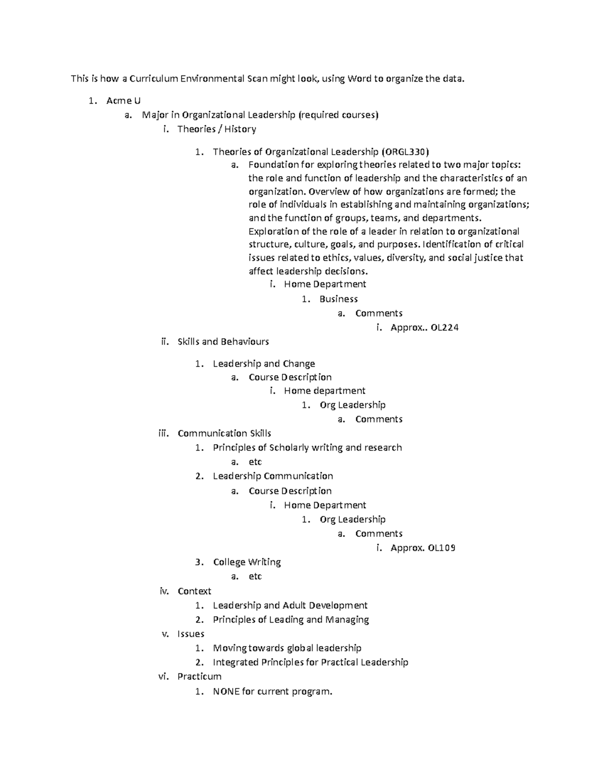 L02 Sample Word - OL201 notes - This is how a Curriculum Environmental ...
